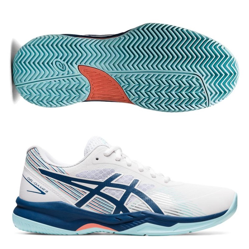 Asics Gel Game 8 Clay White Light Indigo Asics Gel Game 8 Clay White Light Indigo