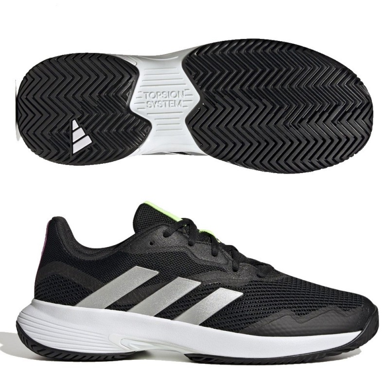 Chaussures Adidas Courtjam Control M core noir argent blanc 2022