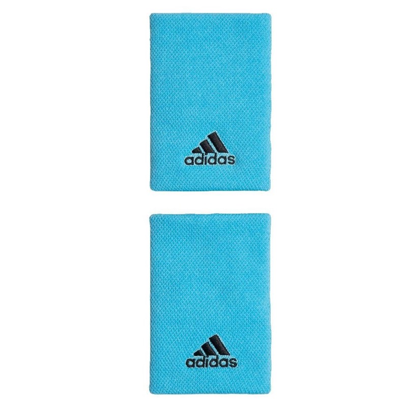Muñequeras Adidas Tennis L Bright Cyan Noir Muñequeras Adidas Tennis L Bright Cyan Noir