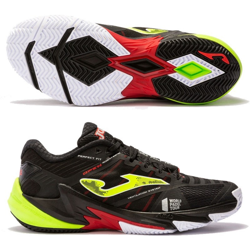 Chaussures Joma T.OPEN MEN 2201 Noir Vert Fluo Chaussures Joma T.OPEN MEN 2201 Noir Vert Fluo