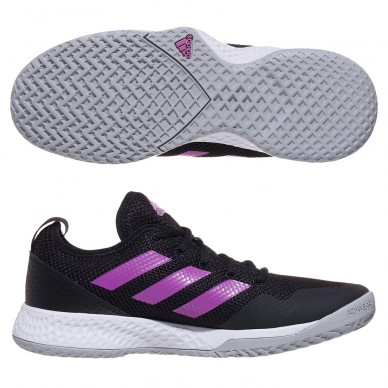 Chaussures Adidas Courtflash W core black semi pulse lilac 2022