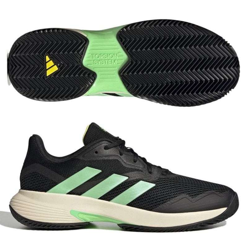 Chaussures Adidas Courtjam Control M clay core noir faisceau vert jaune 2022 Chaussures Adidas Courtjam Control M clay core noir faisceau vert jaune 2022