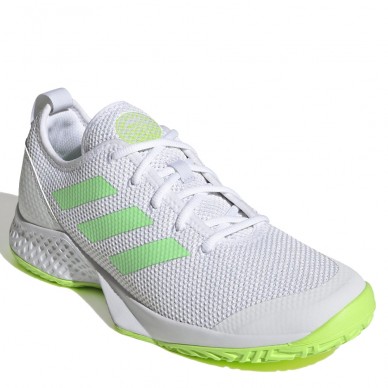 Chaussures Adidas Courtflash M white beam solar green 2022