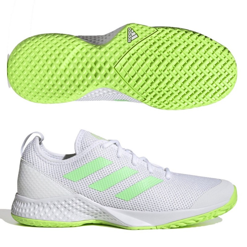 Chaussures Adidas Courtflash M white beam solar green 2022