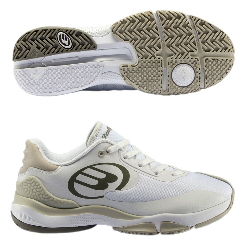 Chaussures Bullpadel Flow Hybrid Fly 22 blanches kaki