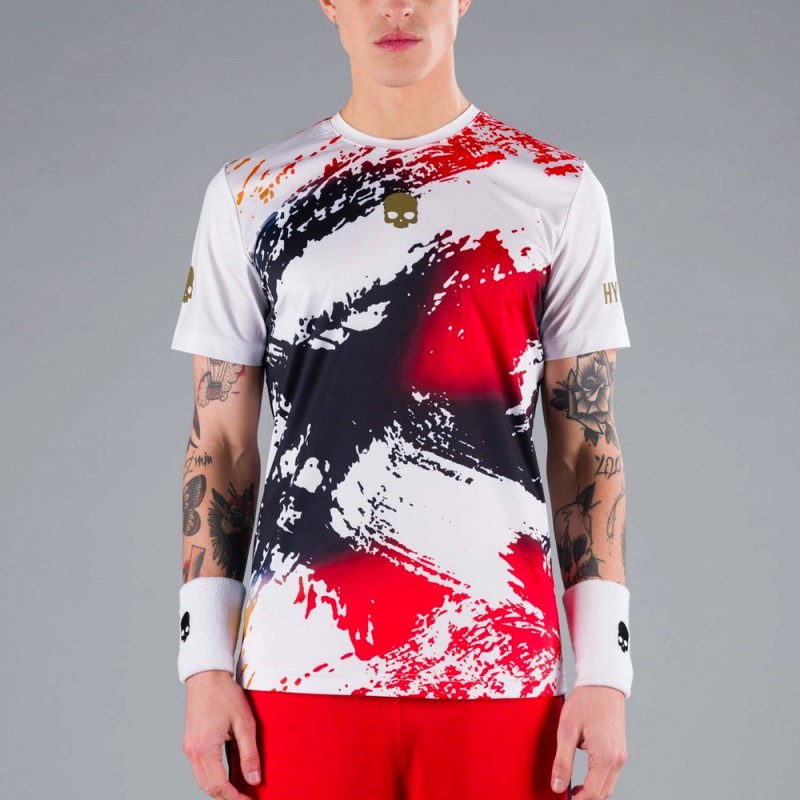Hydrogen Brush Tech Tee Blanc Bleu Rouge Hydrogen Brush Tech Tee Blanc Bleu Rouge