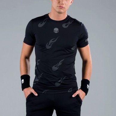 T-shirt noir Hydrogen Flames Tech Tee