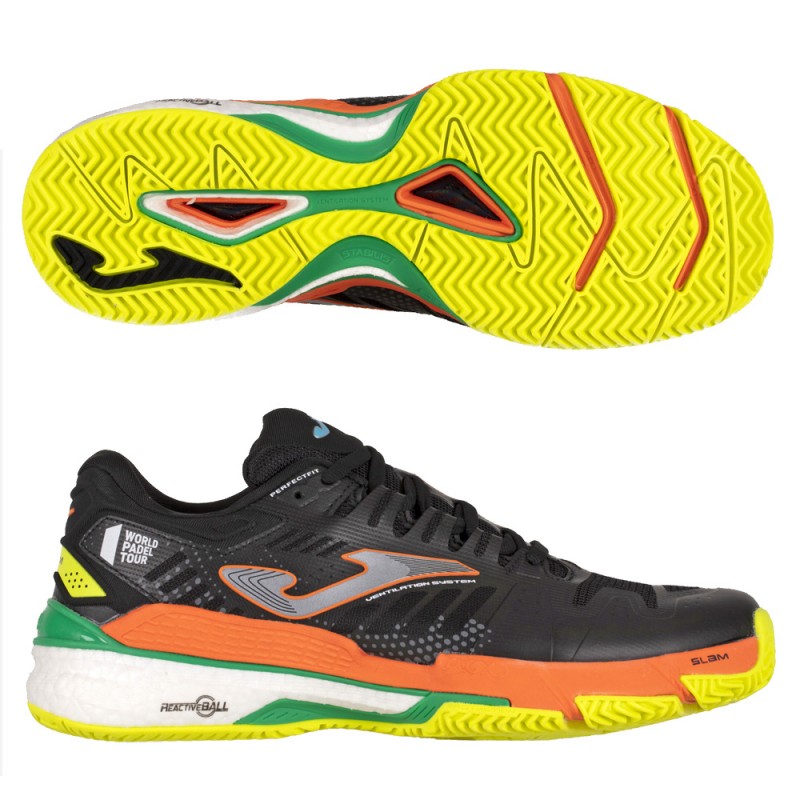 Chaussures Joma T.SLAM MEN 2201 noir orange fluo Chaussures Joma T.SLAM MEN 2201 noir orange fluo