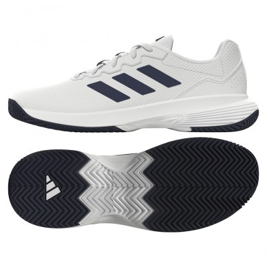 Chaussures Adidas Gamecourt 2 M Blanc Bleu Marine