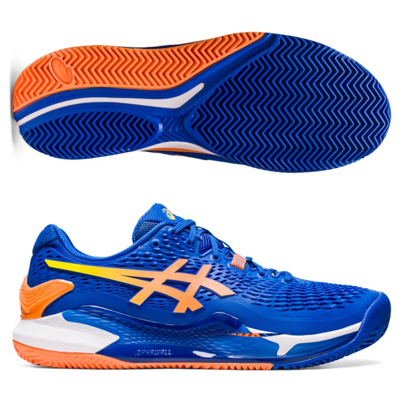 Asics Gel Resolution 9 Clay thon bleu soleil pêche Asics Gel Resolution 9 Clay thon bleu soleil pêche