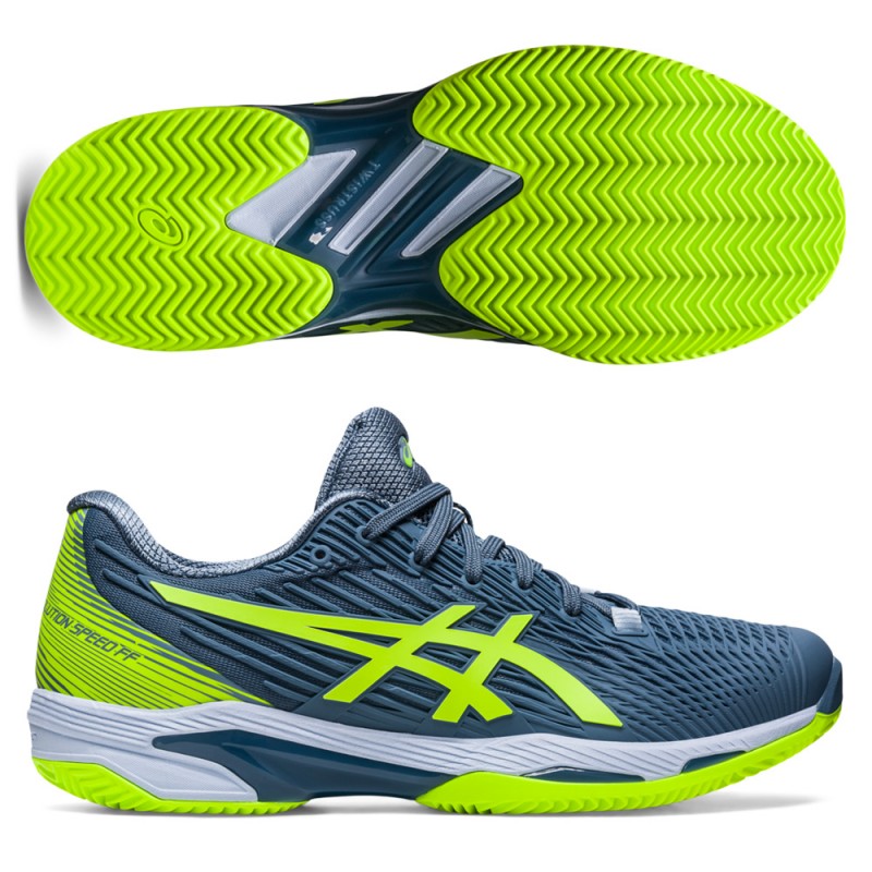 Asics Solution Speed FF 2 Clay steel blue hazard green Asics Solution Speed FF 2 Clay steel blue hazard green