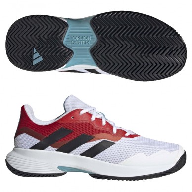 Chaussures Adidas Courtjam Control M FTWR blanc noyau rouge 2023