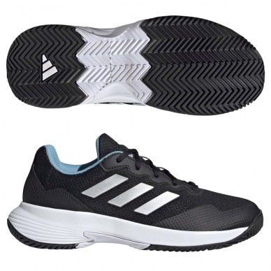 Chaussures Adidas gamecourt 2 w core noir argent bleu 2023