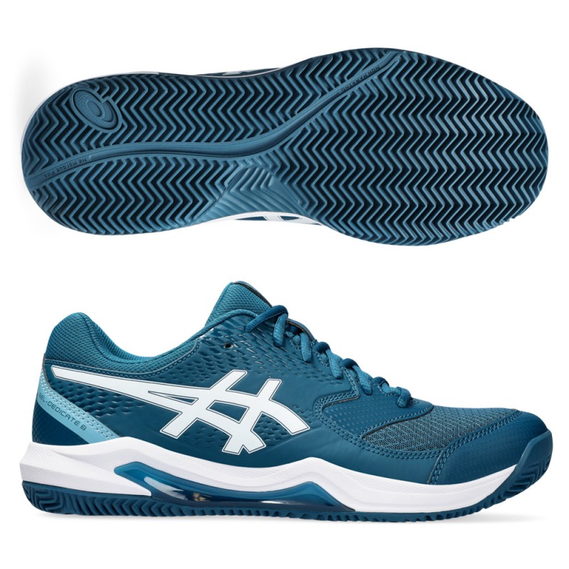 Asics Gel Dedicate 8 Clay restful teal white bleu Asics Gel Dedicate 8 Clay restful teal white bleu