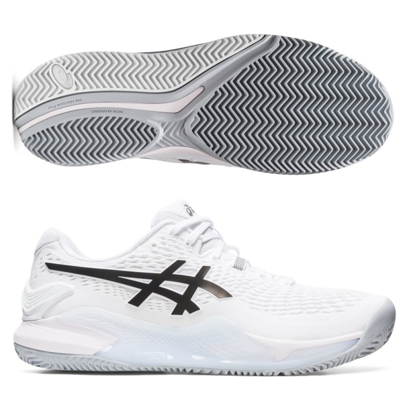 Chaussures Asics Gel Resolution 9 Clay white black Chaussures Asics Gel Resolution 9 Clay white black