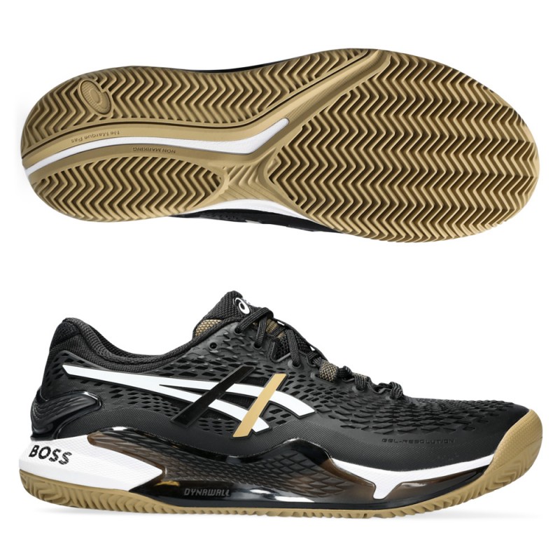 Chaussures Asics Gel Resolution 9 Clay black camel Chaussures Asics Gel Resolution 9 Clay black camel