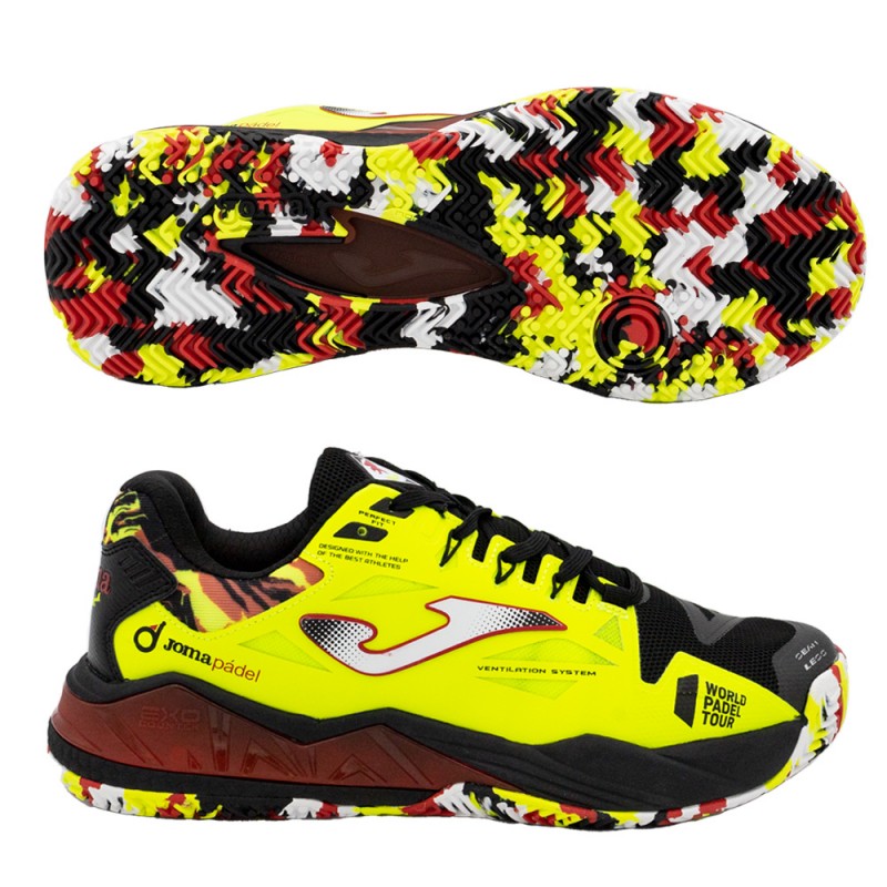 Chaussures Joma T.SPIN 2309 noir jaune fluor 2023 Chaussures Joma T.SPIN 2309 noir jaune fluor 2023