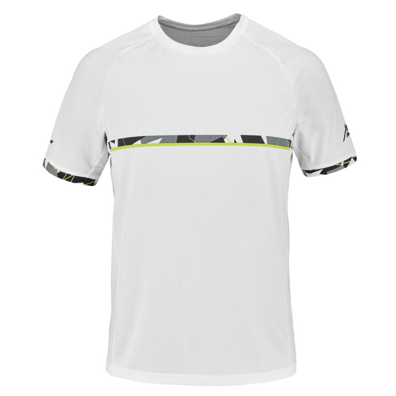 T-shirt à col rond Babolat Aero blanc T-shirt à col rond Babolat Aero blanc
