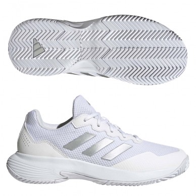 Chaussures Adidas Gamecourt 2 W blanc argent 2023