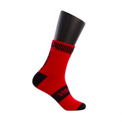 Chaussettes Vibora Kait mid-half rouge noir