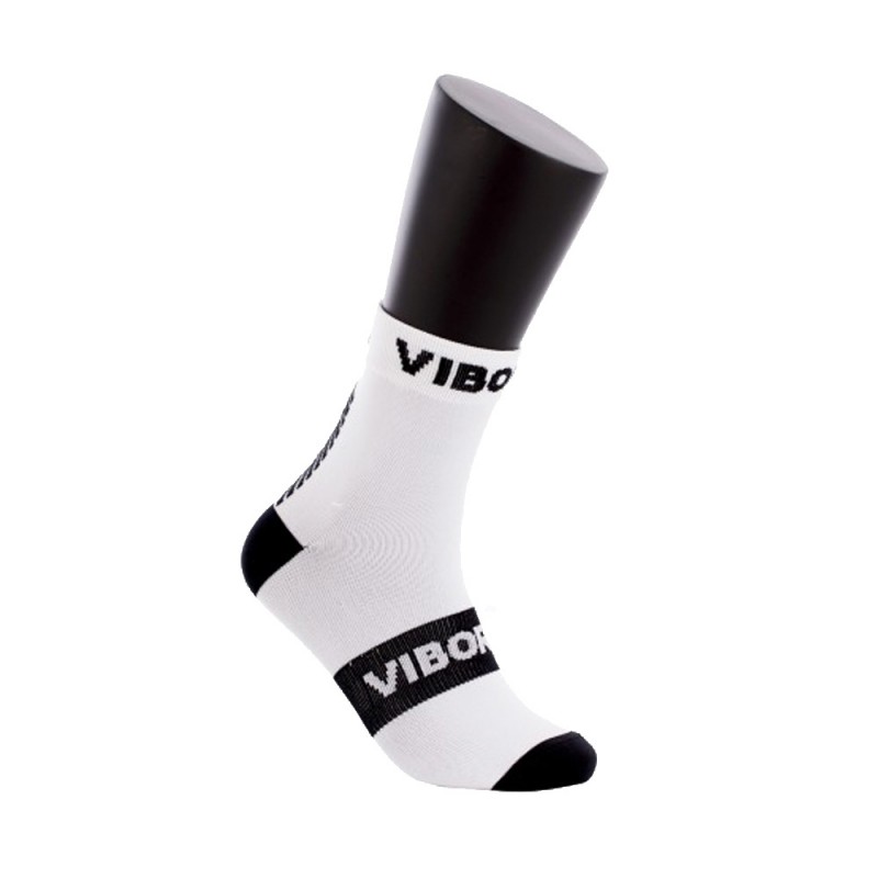 Chaussettes Vibora Kait half round white black Chaussettes Vibora Kait half round white black