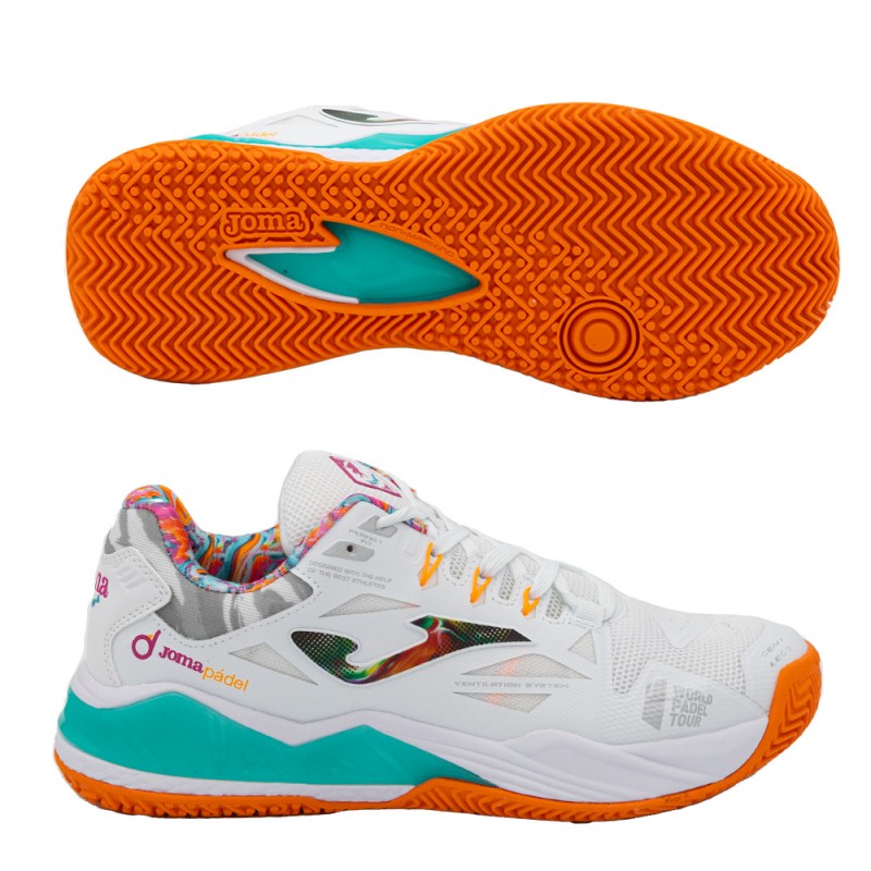 Chaussures Joma Spin Lady 2332 Blanc Orange 2023 Chaussures Joma Spin Lady 2332 Blanc Orange 2023