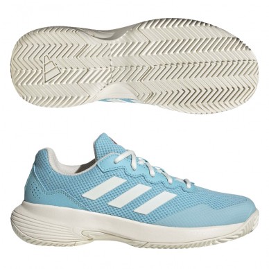 Chaussures Adidas Gamecourt 2 W light aqua blanc brillant rouge 2023