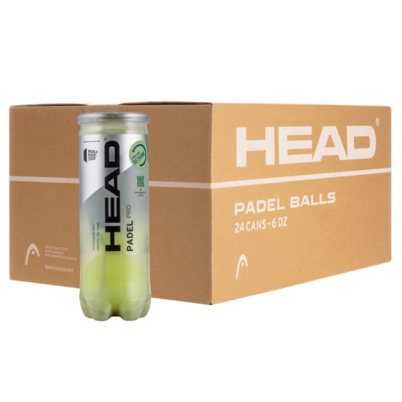 Carton balles Head Padel Pro 3B 24 x 3