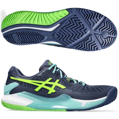 chaussures Asics Gel Resolution 9 Padel thunder blue electric lime 2024