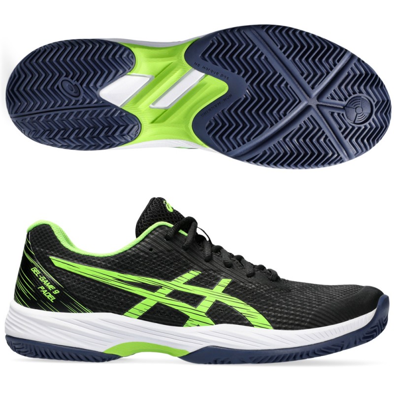 chaussures Asics Gel Game 9 Padel black electric lime 2024