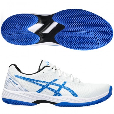 Chaussures Asics Gel Game 9 Clay OC White Tuna Blue 2024