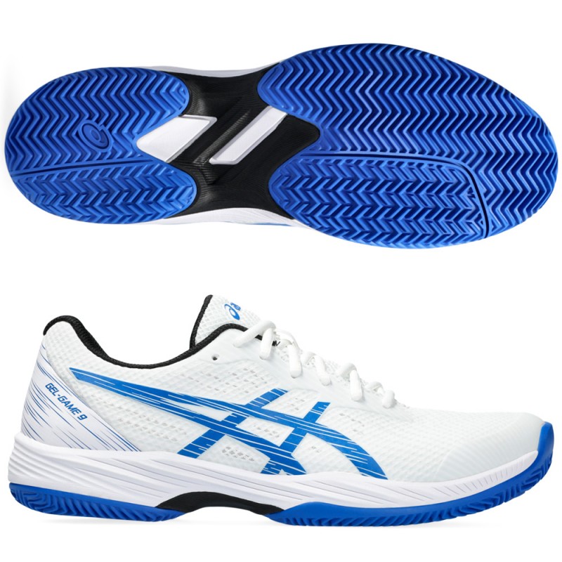 Chaussures Asics Gel Game 9 Clay OC White Tuna Blue 2024