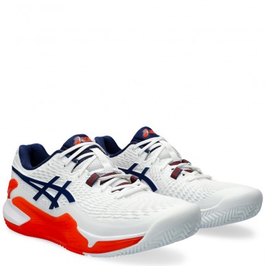 chaussures Asics Gel Resolution 9 Clay white blue expanse 2024