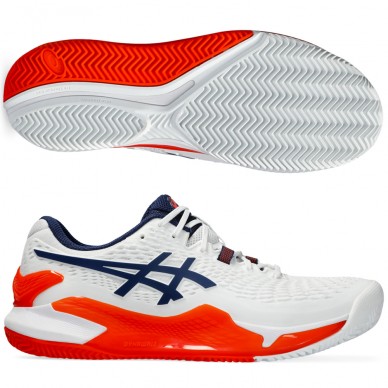 chaussures Asics Gel Resolution 9 Clay white blue expanse 2024