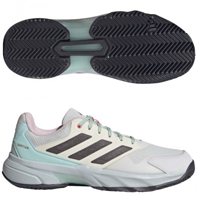 Chaussures Adidas Courtjam Control M Clay white grey 2024