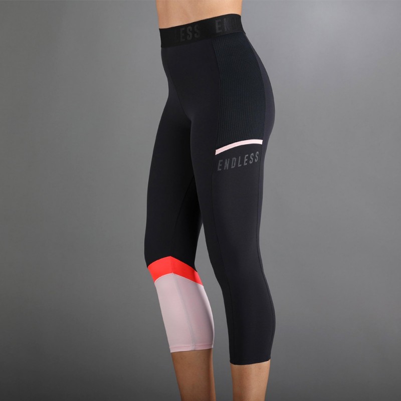 Leggings Endless Line Pocket 7/8 rose noir Leggings Endless Line Pocket 7/8 rose noir
