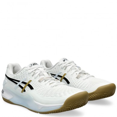 chaussures Asics Gel Resolution 9 Clay white black 2024