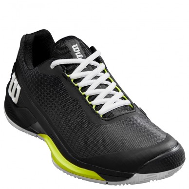 Chaussures Wilson Rush Pro 4.0 Clay black white safety yellow 2024