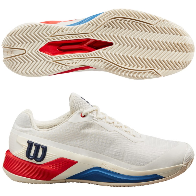 Chaussures Wilson Rush Pro 4.0 Clay snow white red 2024