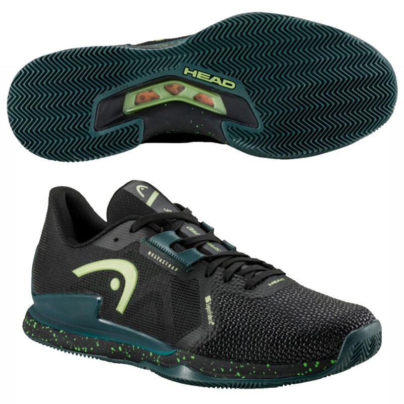 Chaussures Head Sprint Pro 3.5 Clay black forest green 2024 Chaussures Head Sprint Pro 3.5 Clay black forest green 2024