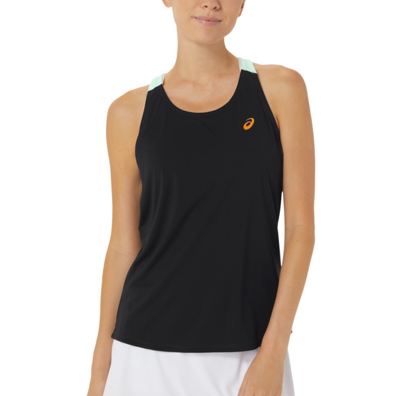 t-shirt Asics Court Tank noir et menthe t-shirt Asics Court Tank noir et menthe