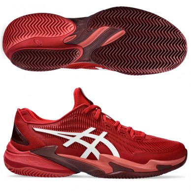 chaussures Asics Court FF 3 Novak Clay cranberry white 2024