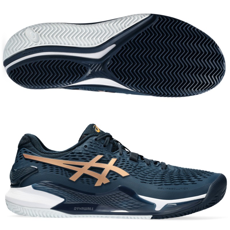 chaussures Asics Gel Resolution 9 Clay french blue pure gold 2024 chaussures Asics Gel Resolution 9 Clay french blue pure gold 2024