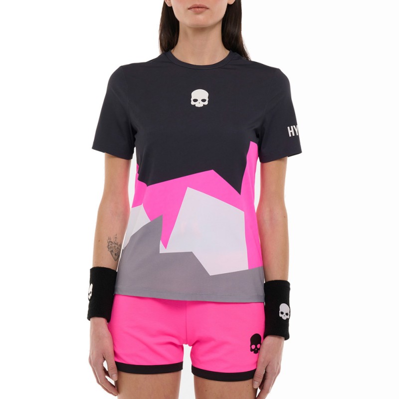 T-Shirt Hydrogen Mountains Tech bleu rose