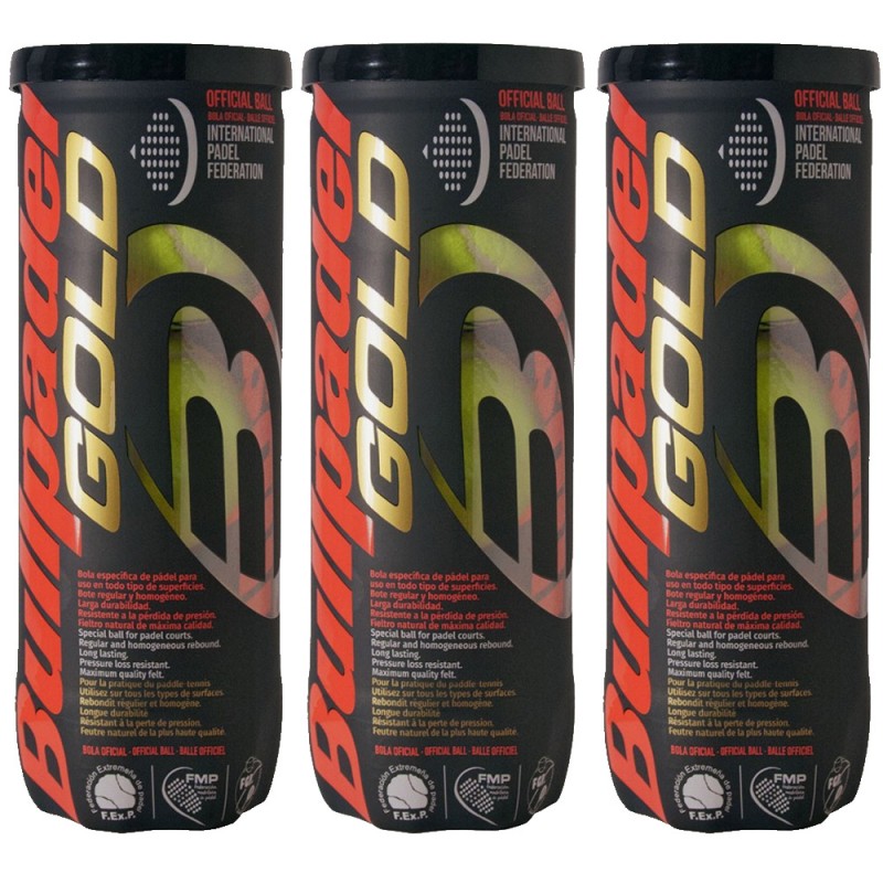 Pack 3 Tubes Balles Bullpadel Gold Pack 3 Tubes Balles Bullpadel Gold