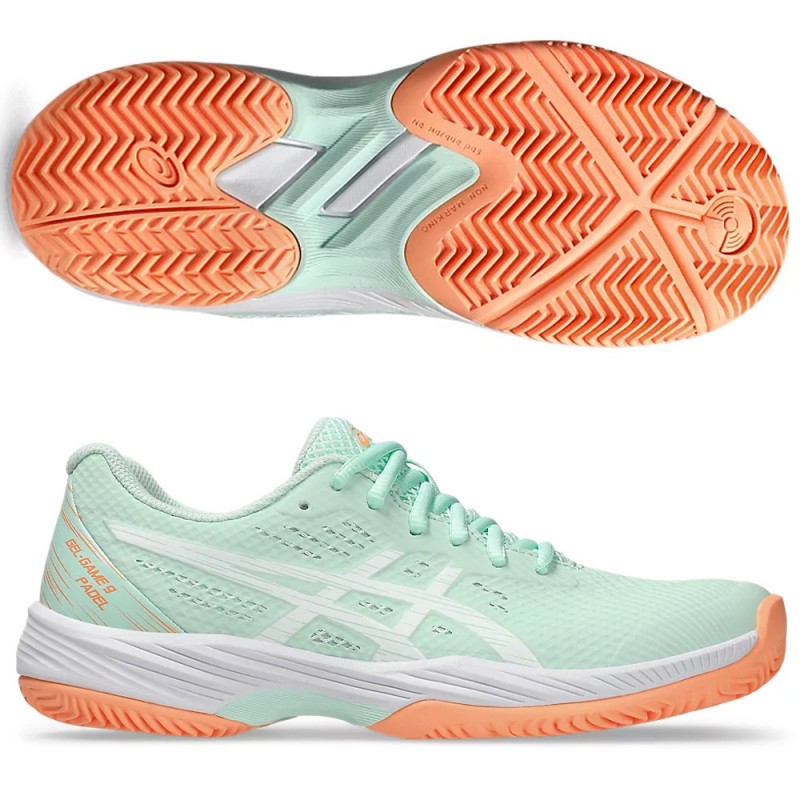 chaussures Asics Gel Game 9 Padel mint tint white 2024 chaussures Asics Gel Game 9 Padel mint tint white 2024