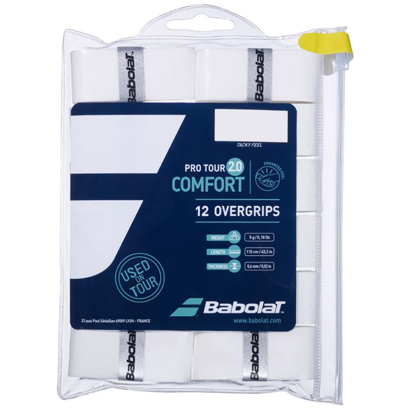 overgrips Babolat Pro Tour 2.0 x12 blanc