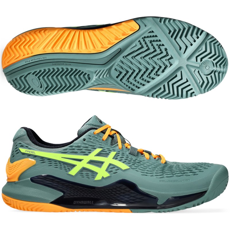 chaussures Asics Gel Resolution 9 Padel celadon safety yellow 2024 chaussures Asics Gel Resolution 9 Padel celadon safety yellow 2024