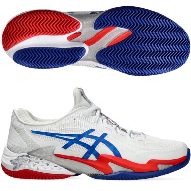 chaussures Asics Court FF 3 Novak Clay white blue 2024