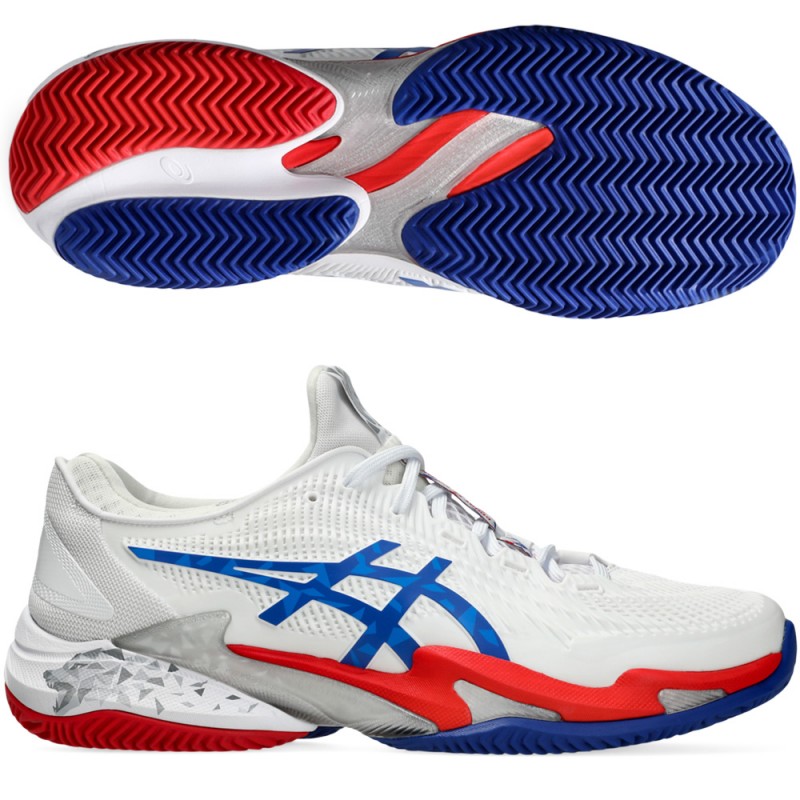 chaussures Asics Court FF 3 Novak Clay white blue 2024 chaussures Asics Court FF 3 Novak Clay white blue 2024